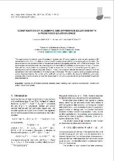Construction of algebraic and difference equations with a prescribed solution space