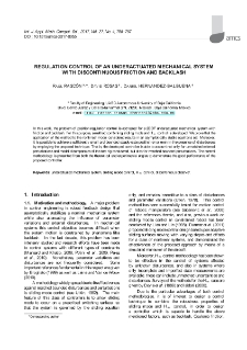 Regulation control of an underactuated mechanical system with discontinuous friction and backlash