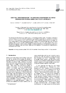 Control strategies for the grid side converter in a wind generation system based on a fuzzy approach
