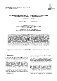 Facial expression recognition under difficult conditions: A comprehensive study on edge directional texture patterns