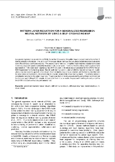 Pattern layer reduction for a generalized regression neural network by using a self-organizing map
