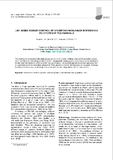 LMI-based robust control of uncertain nonlinear systems via polytopes of polynomialsLMI-based robust control of uncertain nonlinear systems via polytopes of polynomials
