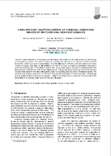 A new efficient adaptive control of torsional vibrations induced by switched nonlinear disturbances