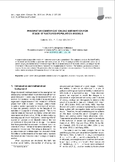 Parameter identification and estimation for stage-structured population models