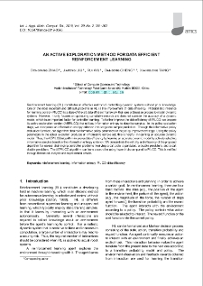 An active exploration method for data efficient reinforcement learning