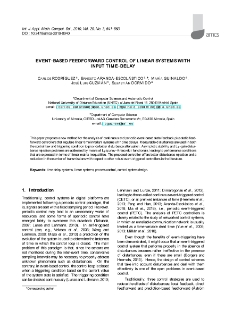 Event-based feedforward control of linear systems with input time-delay