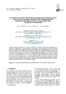 An adaptive identification method based on the modulating functions technique and exact state observers for modeling and simulation of a nonlinear MISO glass melting process