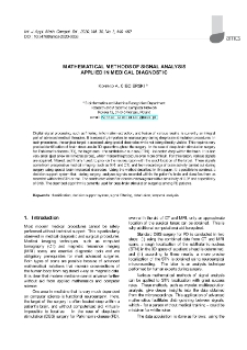 Mathematical methods of signal analysis applied in medical diagnostic