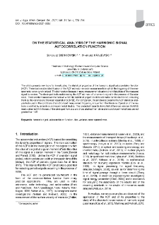 On the statistical analysis of the harmonic signal autocorrelation function