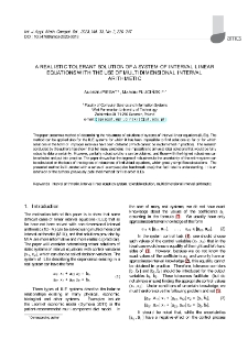 A realistic tolerant solution of a system of interval linear equations with the use of multidimensional interval arithmetic