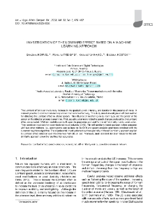 Investigation of the Lombard effect based on a machine learning approach