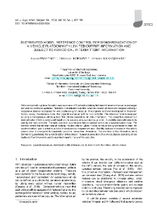 Distributed model reference control for synchronization of a vehicle platoon with limited output information and subject to periodical intermittent information