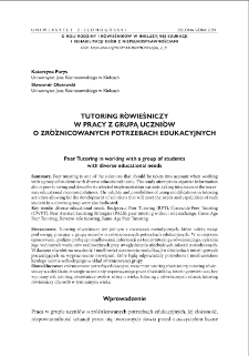 Tutoring rówieśniczy w pracy z grupą uczniów o zróżnicowanych potrzebach edukacyjnych