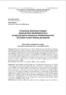 Strategie rozwiązywania konfliktów rówieśniczych w inkluzyjnym oddziale przedszkolnym: systematyczny przegląd badań