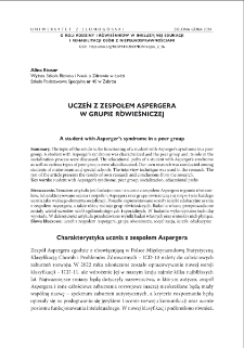 Uczeń z zespołem Aspergera w grupie r&oacute;wieśniczej