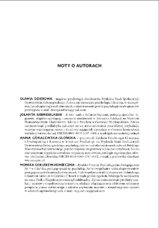 O roli rodziny i r&oacute;wieśnik&oacute;w w inkluzyjnej edukacji i rehabilitacji os&oacute;b z niepełnosprawnościami = On the role of the family and peers in the inclusive education and rehabilitation of people with disabilities - noty o autorach