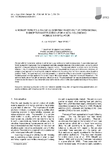 A robust path following algorithm based on the orthogonal Bishop parametrization for a non-holonomic mobile manipulator