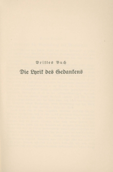 Die Lyrik des Gedankens