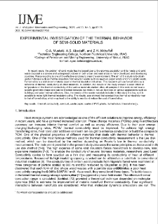 Experimental investigation of the thermal behavior of semi-solid materials