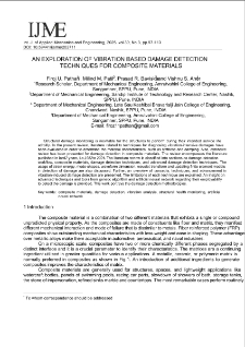 An exploration of vibration based damage detection techniques for composite materials