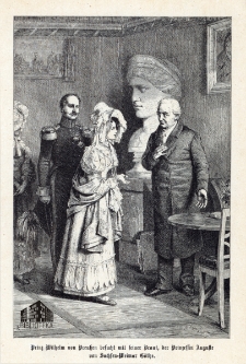 Prinz Wilhelm von Preussen besucht mit seiner Braut, der Prinzessin Auguste von Sachsen-Weimar Göthe