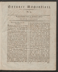 Sorauer Wochenblatt, No. 3. (15. Januar 1825)