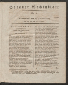 Sorauer Wochenblatt, No. 5. (29. Januar 1825)
