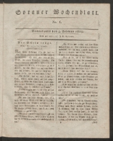 Sorauer Wochenblatt, No. 6. (5. Februar 1825)