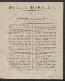 Sorauer Wochenblatt, No. 8. (19. Februar 1825)
