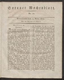Sorauer Wochenblatt, No. 11. (12. März 1825)
