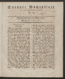 Sorauer Wochenblatt, No. 13. (26. März 1825)