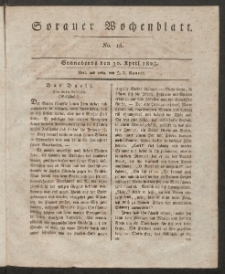Sorauer Wochenblatt, No. 18. (30. April 1825)
