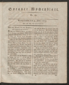 Sorauer Wochenblatt, No. 23. (4. Juni 1825)