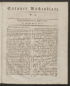 Sorauer Wochenblatt, No. 26. (25. Juni 1825)