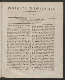 Sorauer Wochenblatt, No. 33. (13. August 1825)