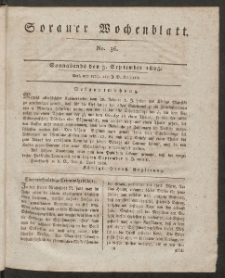 Sorauer Wochenblatt, No. 36. (3. September 1825)