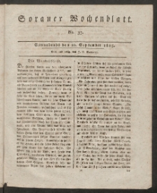 Sorauer Wochenblatt, No. 37. (10. September 1825)