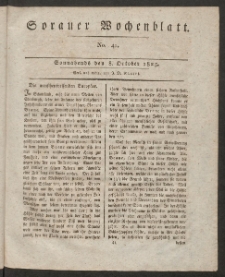 Sorauer Wochenblatt, No. 41. (8. October 1825)