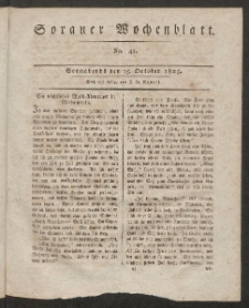 Sorauer Wochenblatt, No. 42. (15. October 1825)