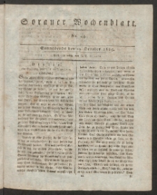 Sorauer Wochenblatt, No. 44. (29. October 1825)