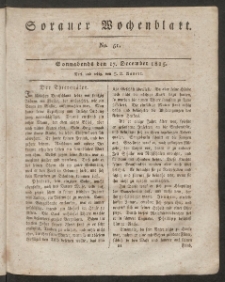 Sorauer Wochenblatt, No. 51. (17. December 1825)