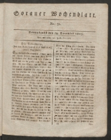 Sorauer Wochenblatt, No. 52. (24. December 1825)