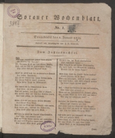 Sorauer Wochenblatt, No. 1. (2. Januar 1830)