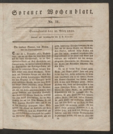 Sorauer Wochenblatt, No. 11. (13. März 1830)