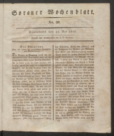 Sorauer Wochenblatt, No. 20. (15. Mai 1830)