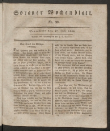 Sorauer Wochenblatt, No. 29. (17. Juli 1830)