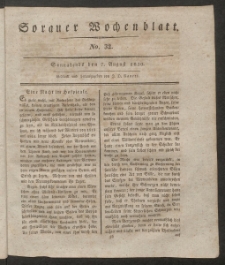 Sorauer Wochenblatt, No. 32. (7. August 1830)