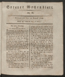 Sorauer Wochenblatt, No. 33. (14. August 1830)