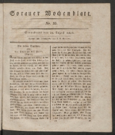 Sorauer Wochenblatt, No. 35. (28. August 1830)