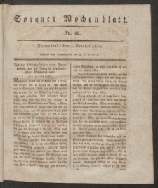 Sorauer Wochenblatt, No. 40. (2. October 1830)